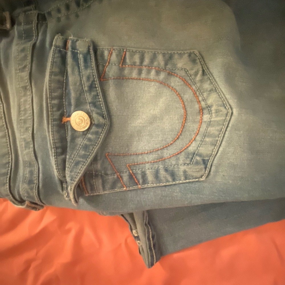 Worn twice true religion pink women bootcut leg jeans